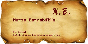 Merza Barnabás névjegykártya
